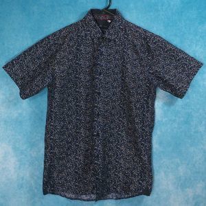 Silver Stone Modern Fit Short Sleeve Shirt, Black, Floral, Size Small